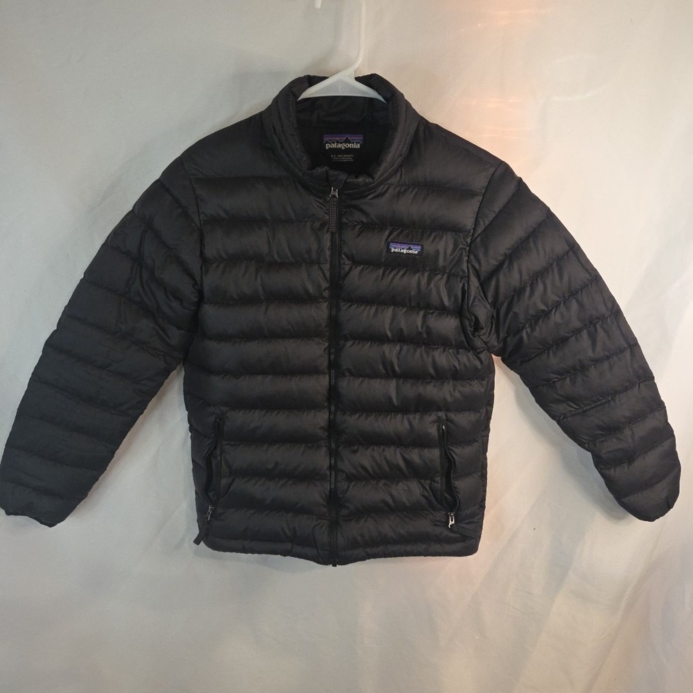 Kids / Enfants PATAGONIA Black‎ Down Puffer Jacket Size L 12 READ